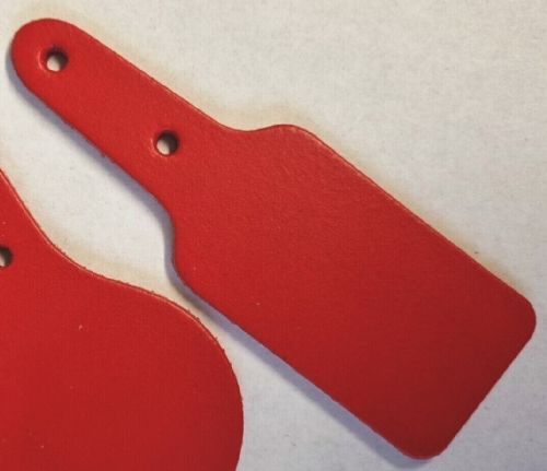 Leather Key Fob Blanks - Rectangle Shape - Various Colours - Qty Options (Red, 25)
